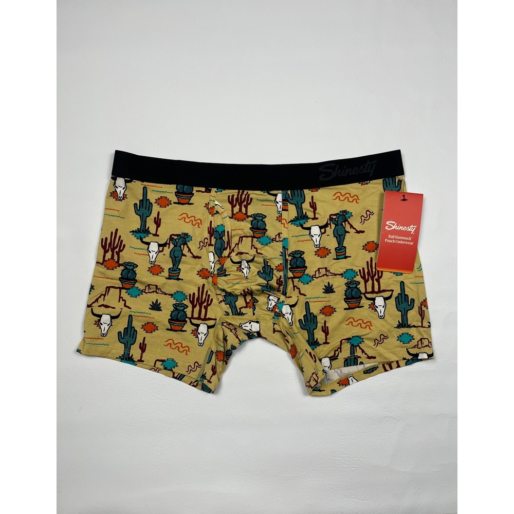 Shinesty Ball Hammock Boxer Briefs Mens XL Tan Mirage Desert Cactus Western